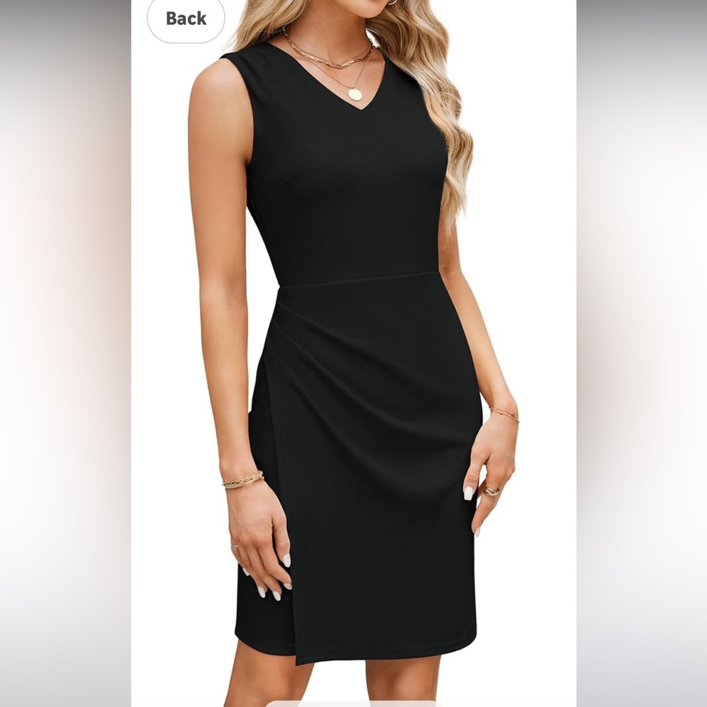 NWT GRACE KARIN Women Sleeveless V-Neck Ruched Bodycon Wrap dress size medium